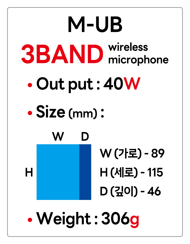 준성무선마이크 기가엠 M-UB 3Band / 블루투스 / USB