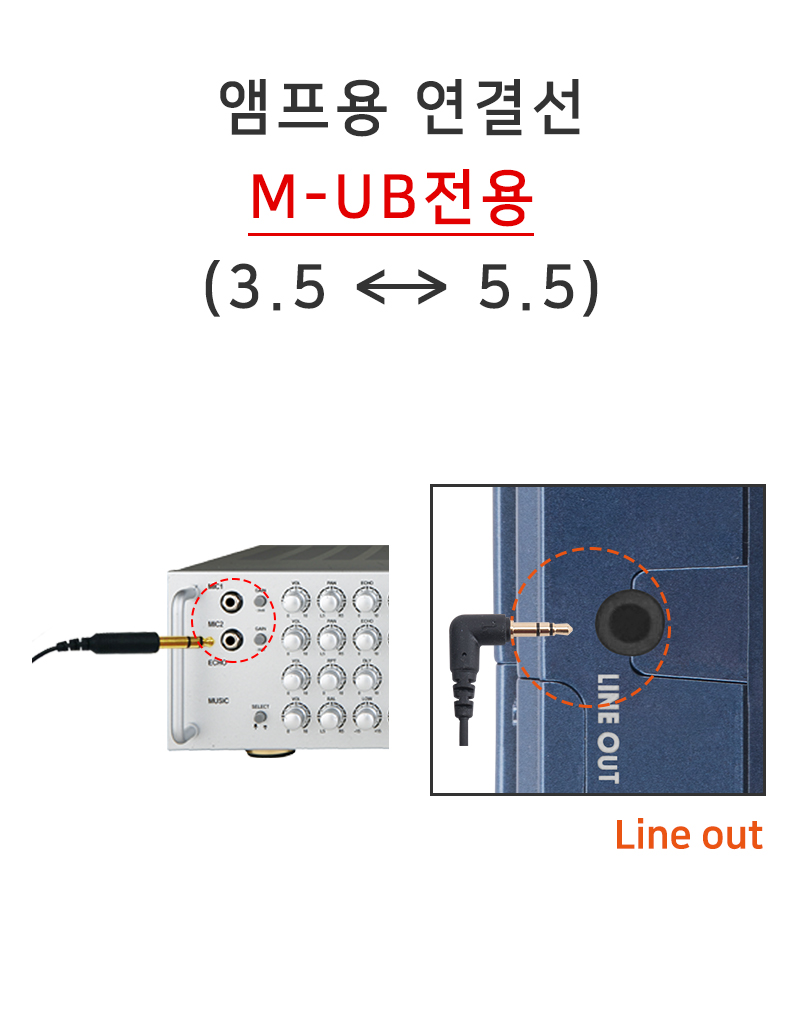 앰프용 연결선 M-UB 전용 (3.5-5.5)