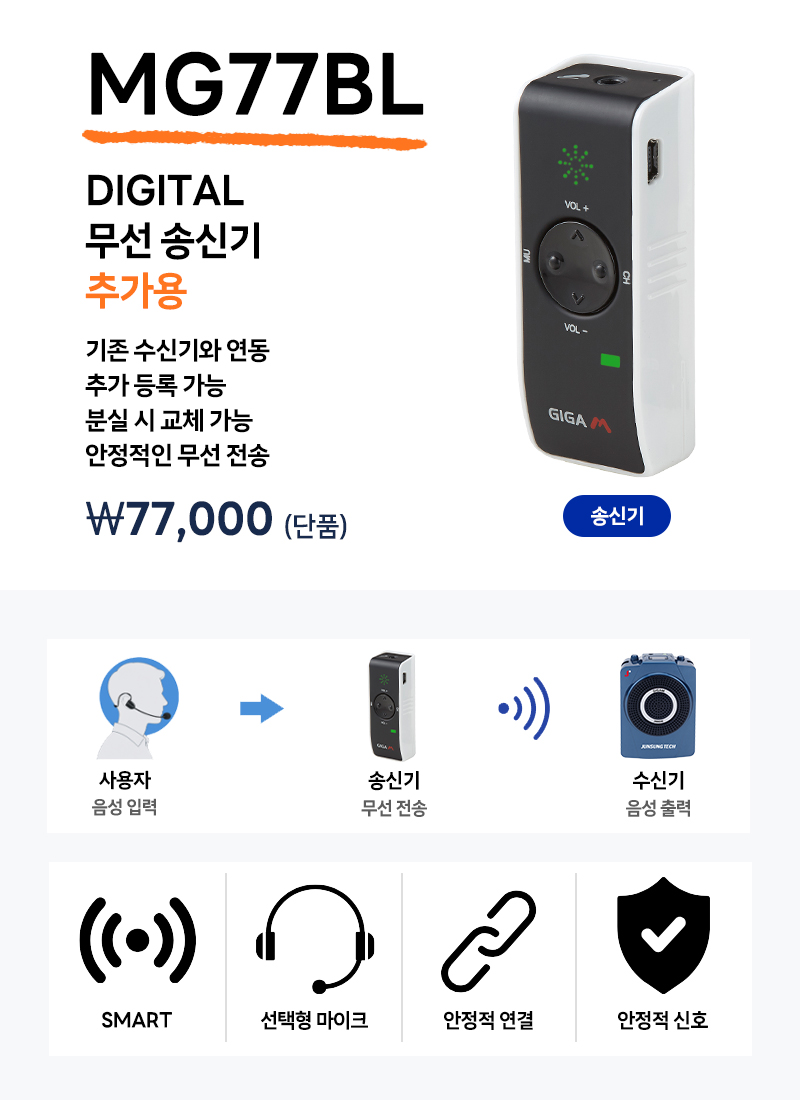 MG77BL(송신기+어댑터) 2.4GHz 송신기
